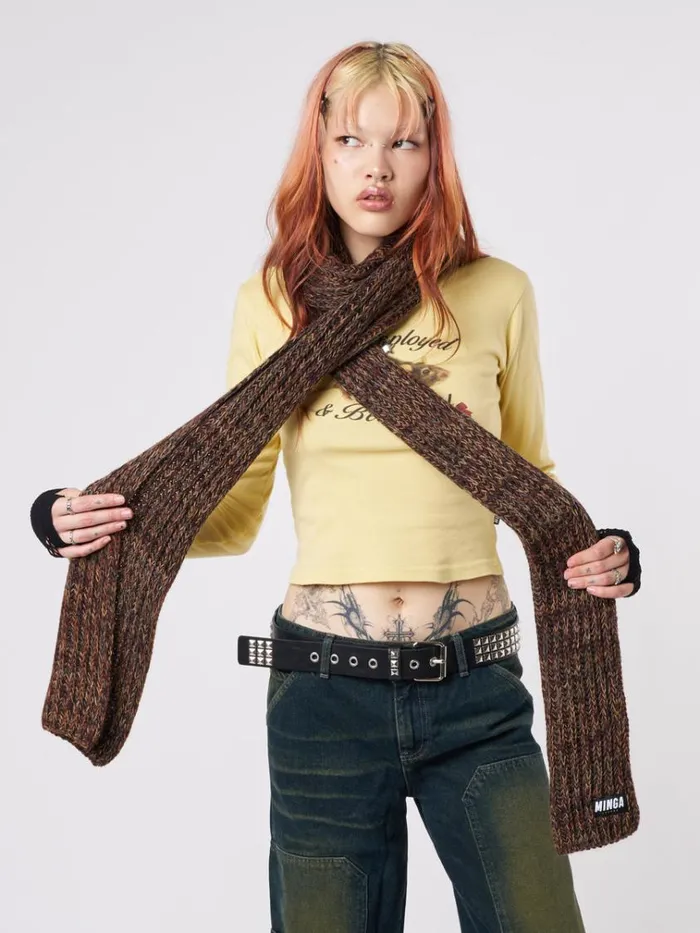 Shop Emmie Multi Coloured Textured Scarf Minga London Accessories