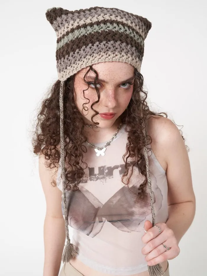 Shop Goblin Stripes Knit Tie Hat Minga London Accessories