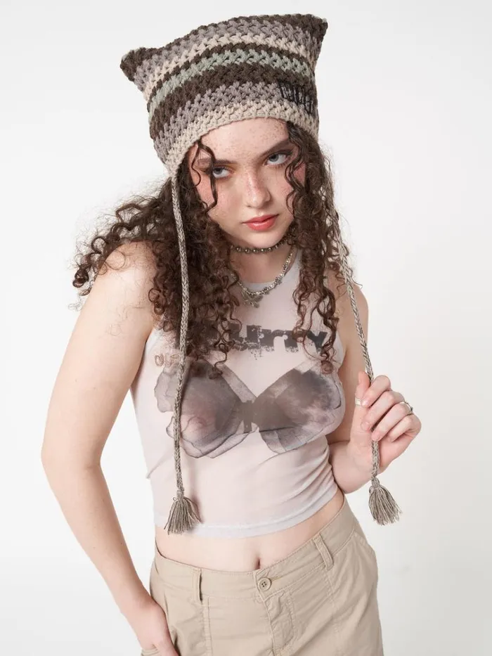 Shop Goblin Stripes Knit Tie Hat Minga London Accessories