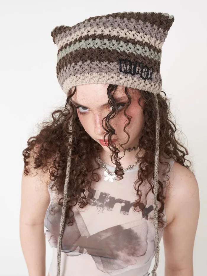 Shop Goblin Stripes Knit Tie Hat Minga London Accessories
