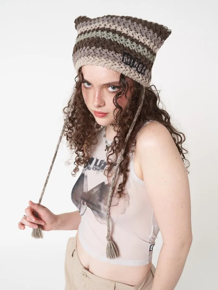 Shop Goblin Stripes Knit Tie Hat Minga London Accessories