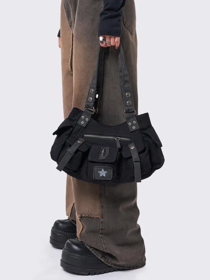 Shop Minga Black Utility Multi Pocket Bag Minga London Accessories