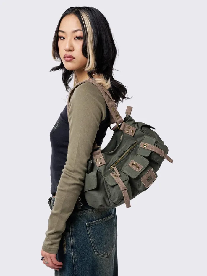 Shop Minga Green Utility Multi Pocket Bag Minga London Accessories