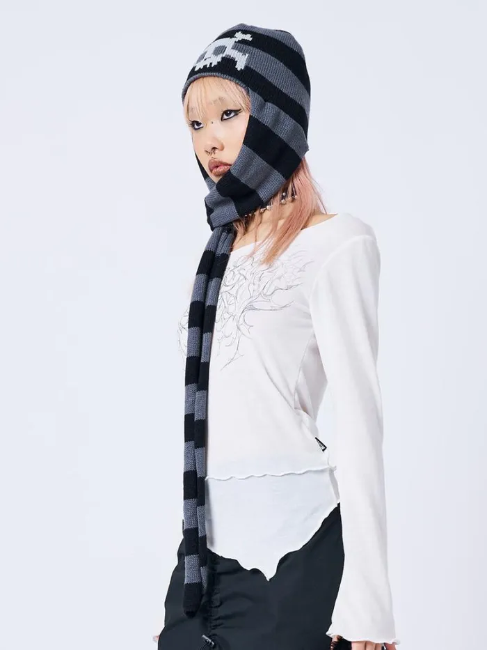 Shop Minga London Accessories All Skulled Up Striped Hat