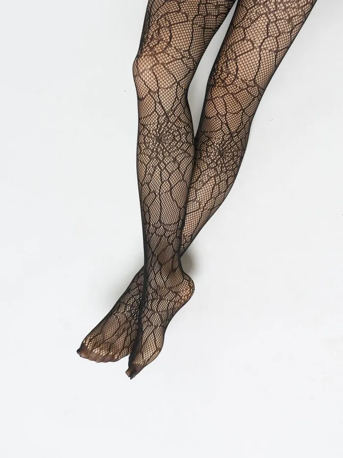 Shop Minga London Accessories Black Forest Web Patterned Tights