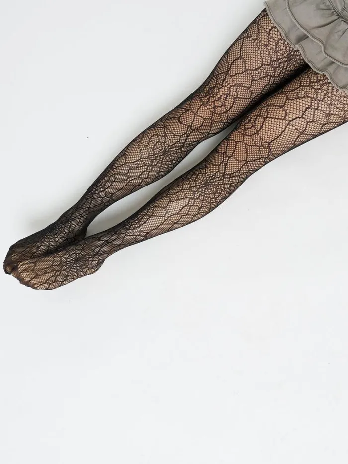 Shop Minga London Accessories Black Forest Web Patterned Tights