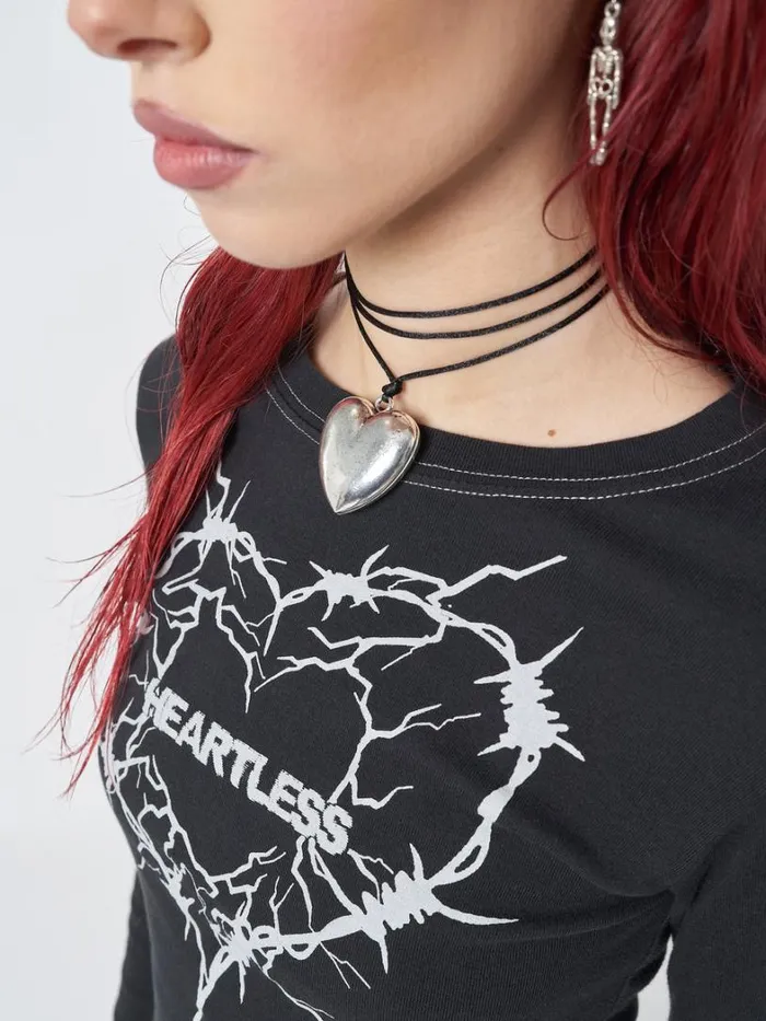 Shop Minga London Accessories Chunky Heart Pendant Necklace