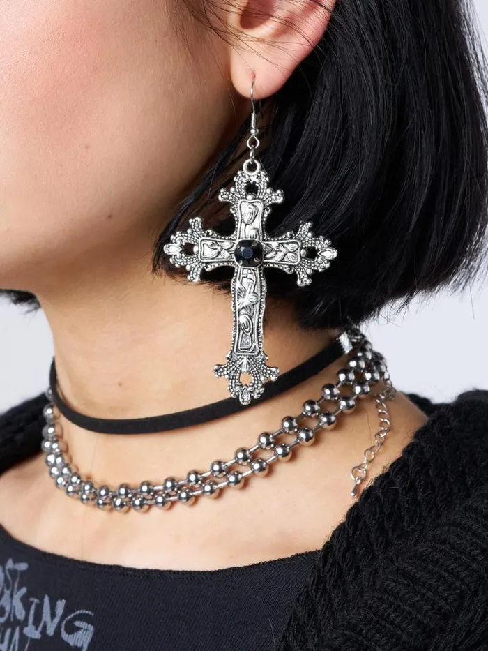 Shop Minga London Accessories Daggers and Crosses Silver Earrings