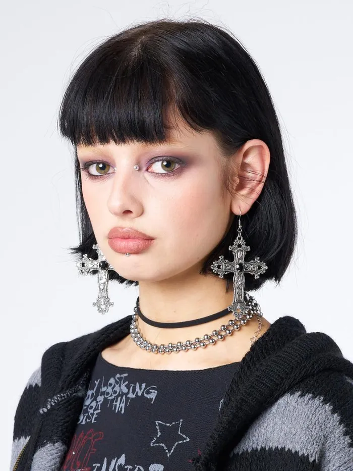 Shop Minga London Accessories Daggers and Crosses Silver Earrings