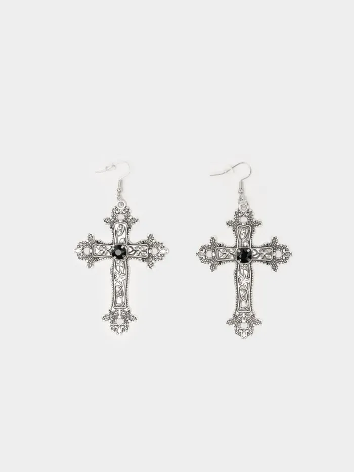 Shop Minga London Accessories Daggers and Crosses Silver Earrings