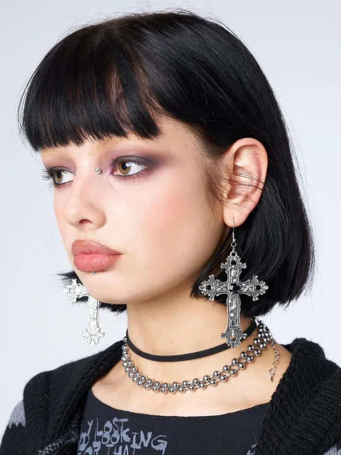 Shop Minga London Accessories Daggers and Crosses Silver Earrings