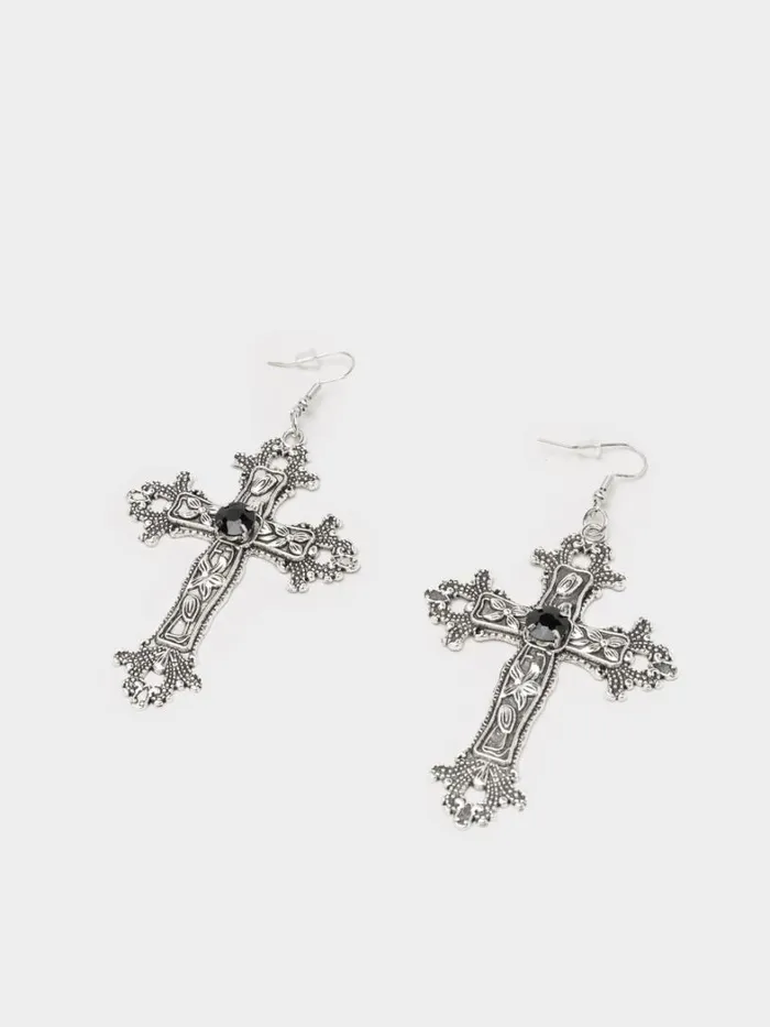 Shop Minga London Accessories Daggers and Crosses Silver Earrings