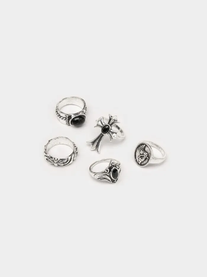 Shop Minga London Accessories Good Witch 5pc Gothic Ring Set