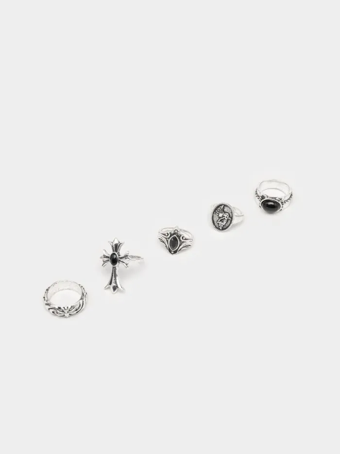 Shop Minga London Accessories Good Witch 5pc Gothic Ring Set