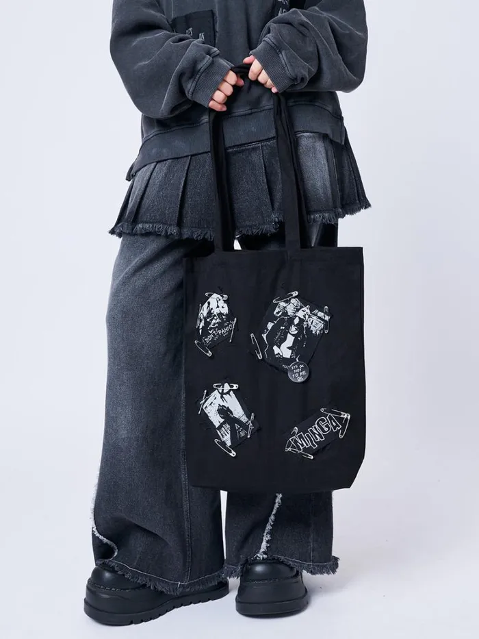 Shop Minga London Accessories Gothic Romance Black Tote Bag