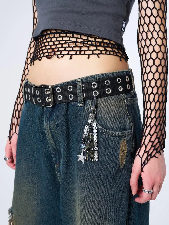 Shop Minga London Accessories Haunted Trinkets Black Canvas Belt