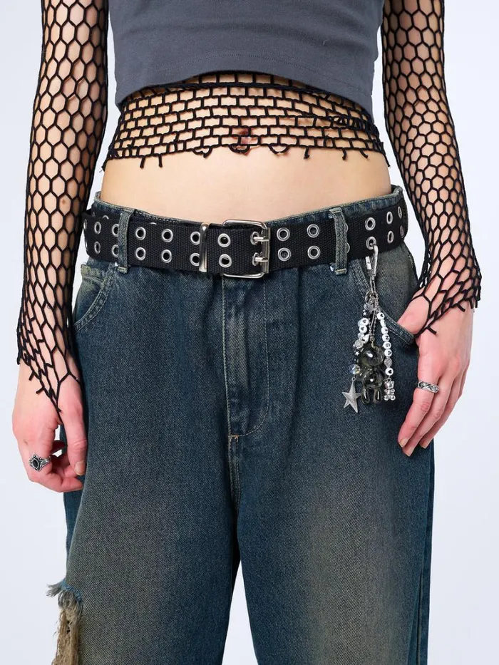 Shop Minga London Accessories Haunted Trinkets Black Canvas Belt