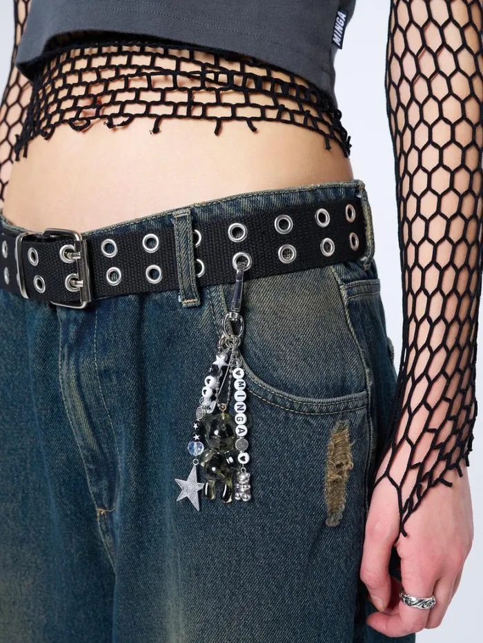 Shop Minga London Accessories Haunted Trinkets Black Canvas Belt