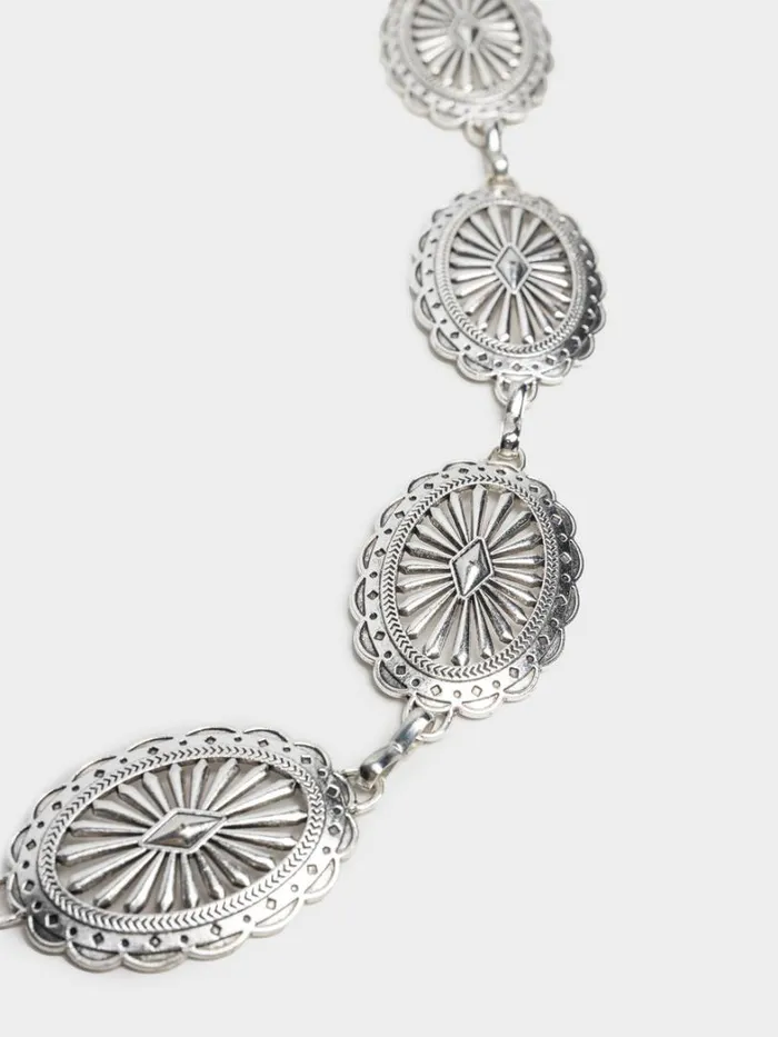 Shop Minga London Accessories Lost Treasure Metallic Concho Belt