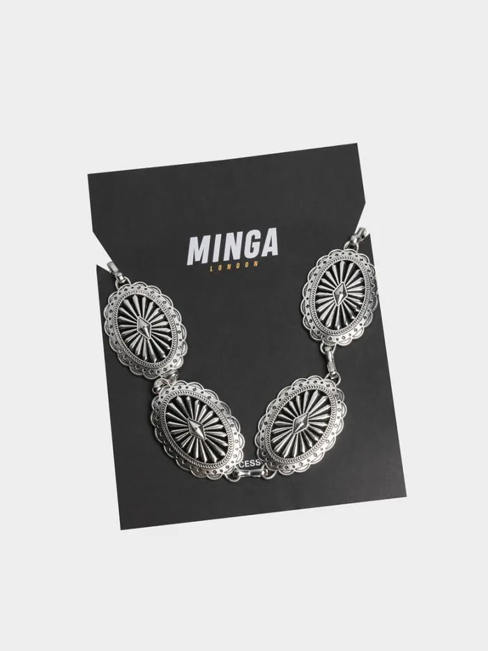 Shop Minga London Accessories Lost Treasure Metallic Concho Belt