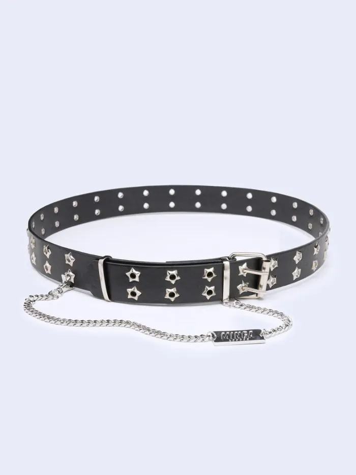 Shop Minga London Accessories Midnight Star Black Chain Belt