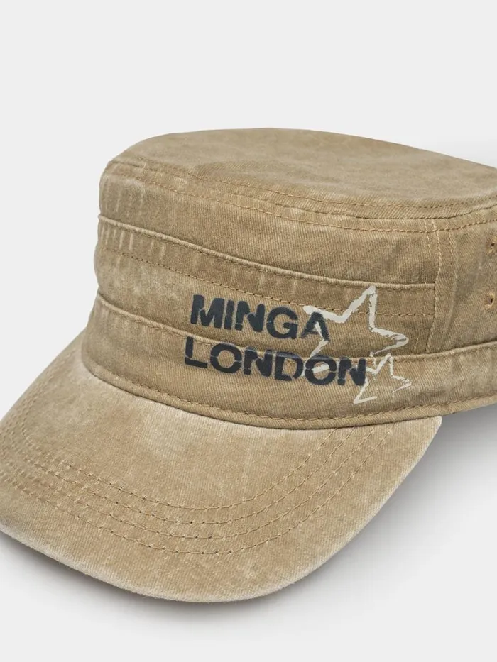 Shop Minga London Accessories Minga Star Beige Military Cap