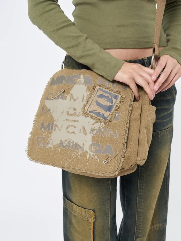 Shop Minga London Accessories Minga Star Canvas Messenger Bag