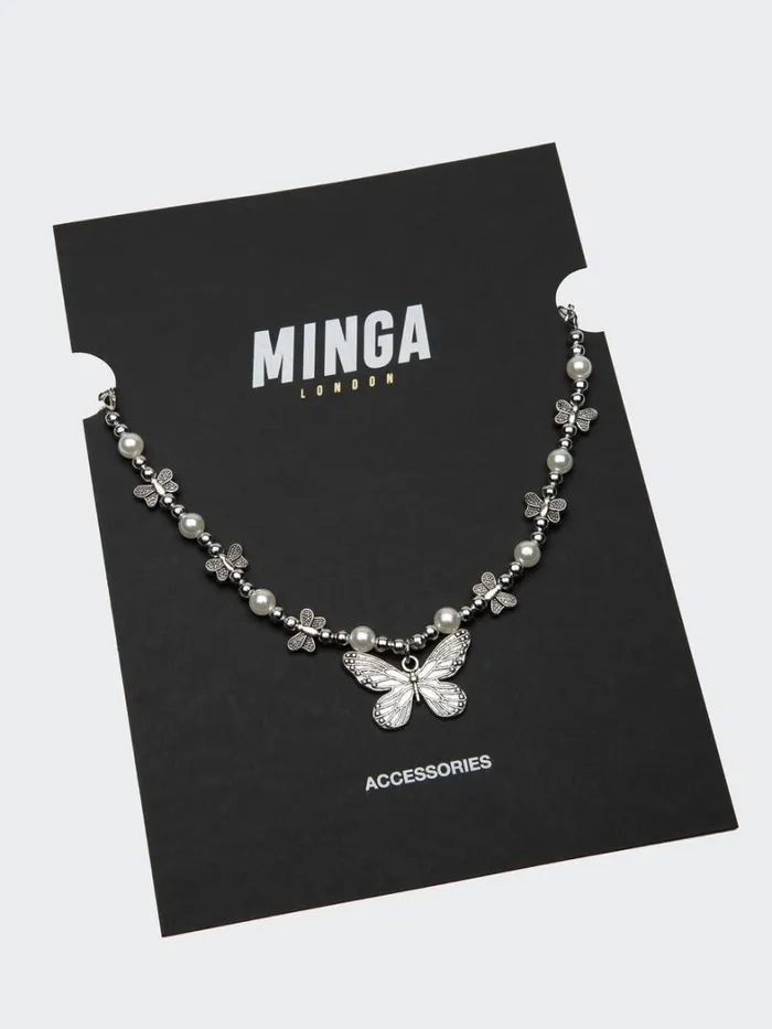 Shop Minga London Accessories Mythical Butterfly Pearl Necklace Shop Minga London Accessories Mythical Butterfly Pearl Necklace