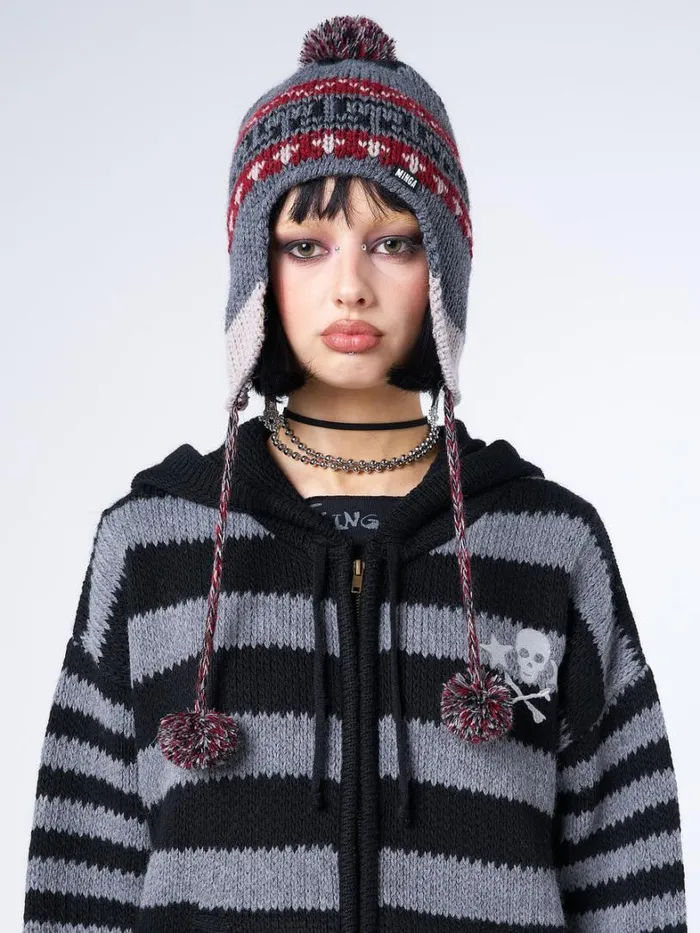 Shop Minga London Accessories Noah Patterned Tie Knit Hat