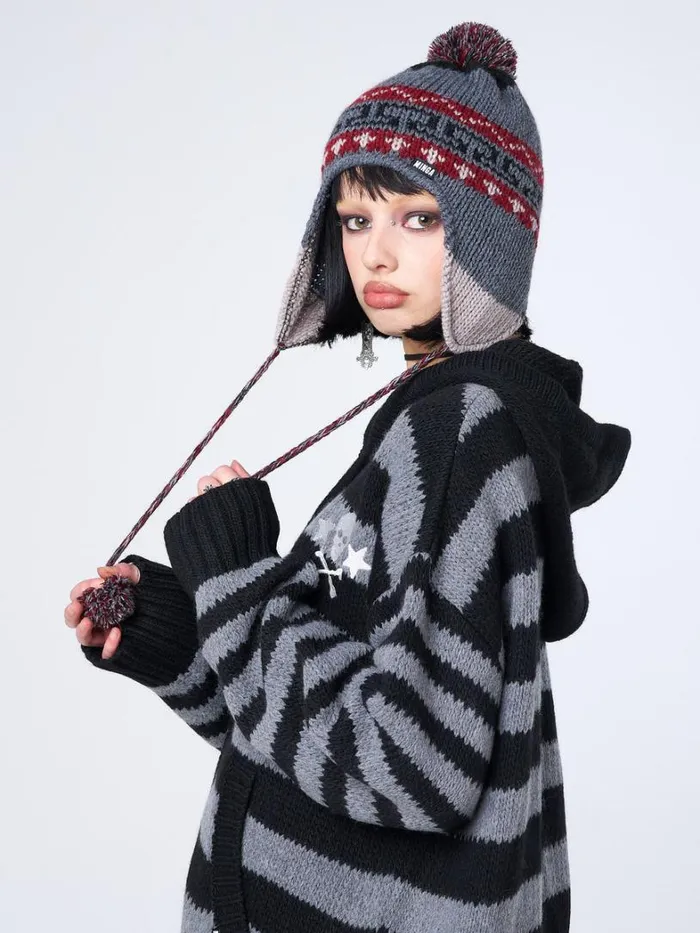Shop Minga London Accessories Noah Patterned Tie Knit Hat