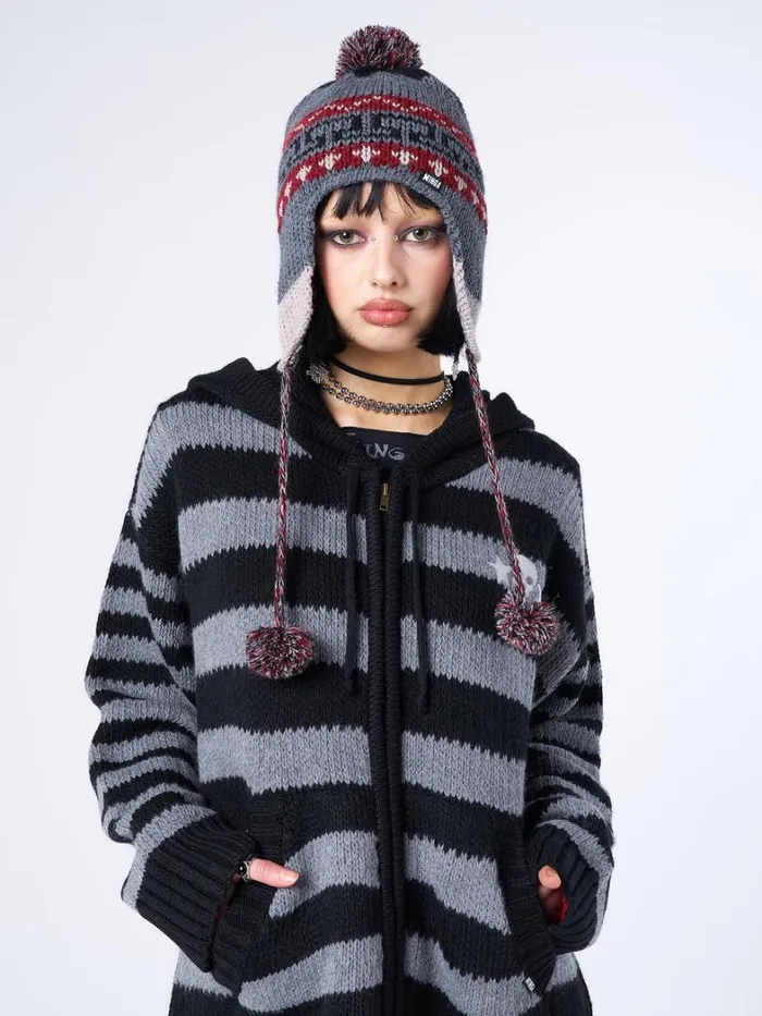 Shop Minga London Accessories Noah Patterned Tie Knit Hat