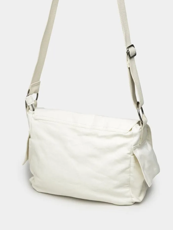Shop Minga London Accessories Non Stop White Canvas Messenger Bag
