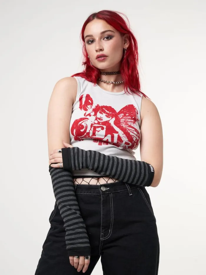 Shop Minga London Accessories Striped Arm Warmers Shop Minga London Accessories Striped Arm Warmers