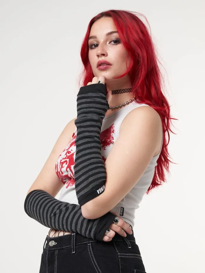 Shop Minga London Accessories Striped Arm Warmers Shop Minga London Accessories Striped Arm Warmers