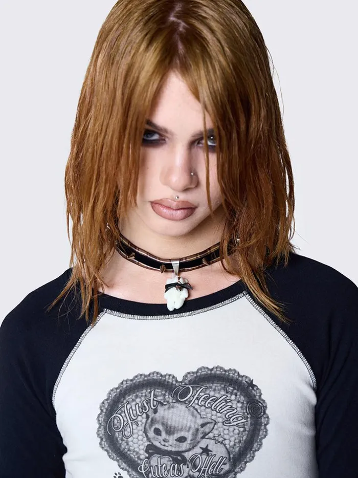 Shop Minga London Accessories Teddy Pendant Spike Choker