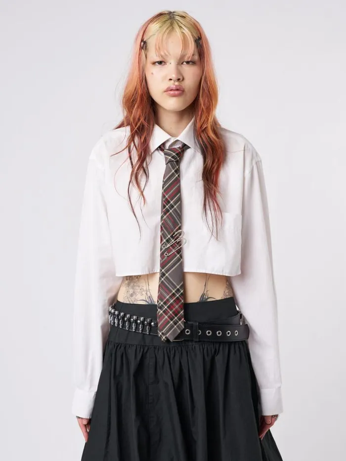 Shop Minga London Accessories Tegan Safety Pin Tartan Tie