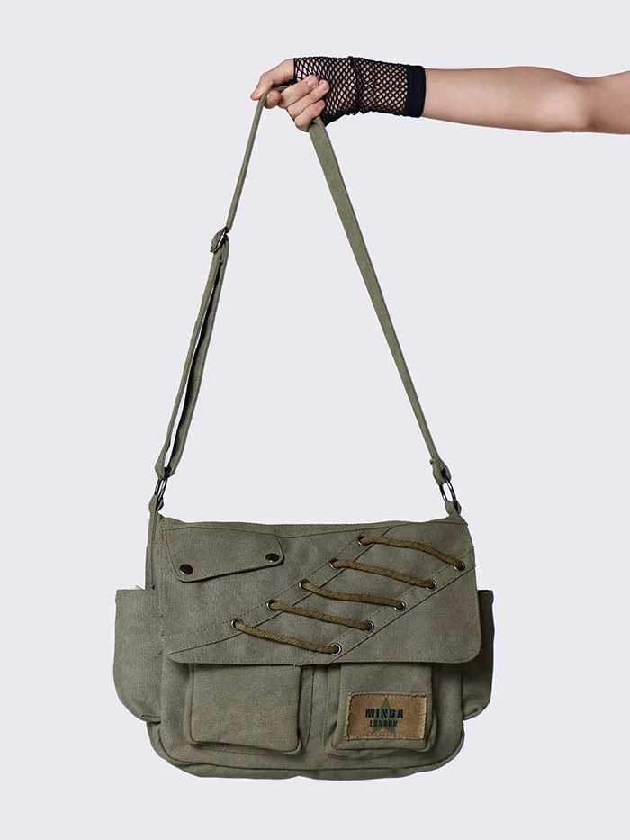 Shop Minga Multi Pocket Lace Messenger Bag Minga London Accessories