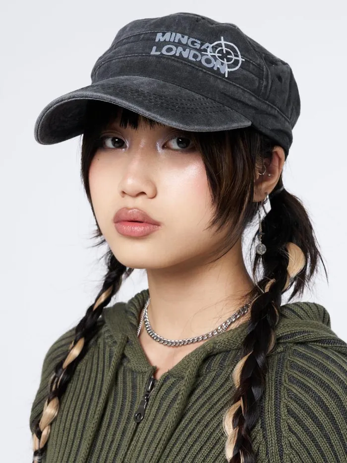 Shop Minga Star Black Military Cap Minga London Accessories