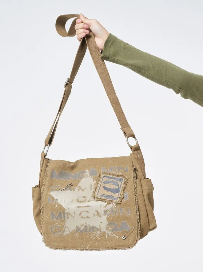 Shop Minga Star Canvas Messenger Bag Minga London Accessories Shop Minga Star Canvas Messenger Bag Minga London Accessories