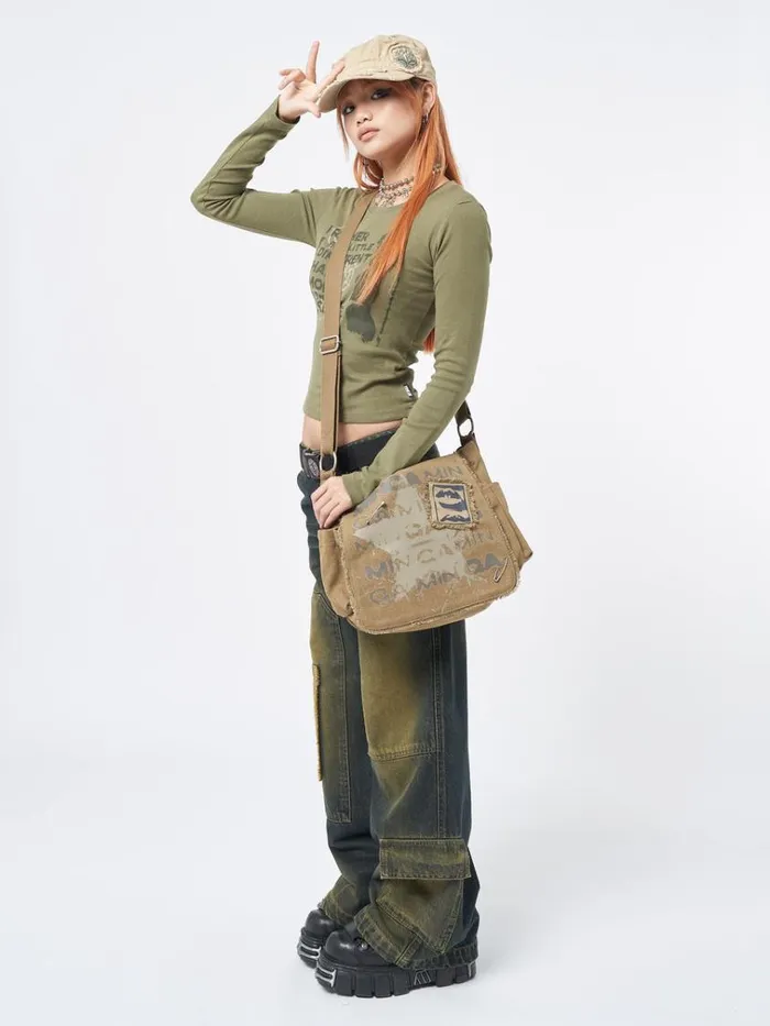 Shop Minga Star Canvas Messenger Bag Minga London Accessories Shop Minga Star Canvas Messenger Bag Minga London Accessories