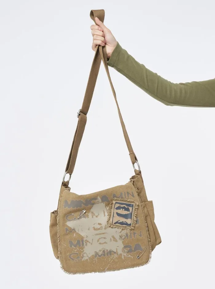 Shop Minga Star Canvas Messenger Bag Minga London Accessories Shop Minga Star Canvas Messenger Bag Minga London Accessories