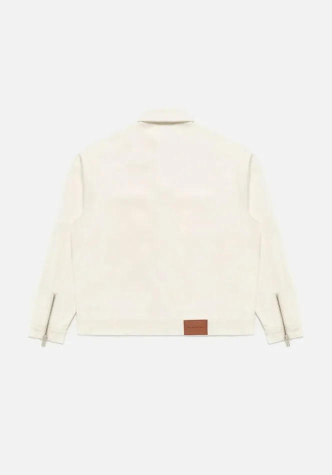 Shop MKI 16OZ DENIM RIDER JACKET Off White MKI MIYUKI ZOKU Outerwear Shop MKI 16OZ DENIM RIDER JACKET Off White MKI MIYUKI ZOKU Outerwear