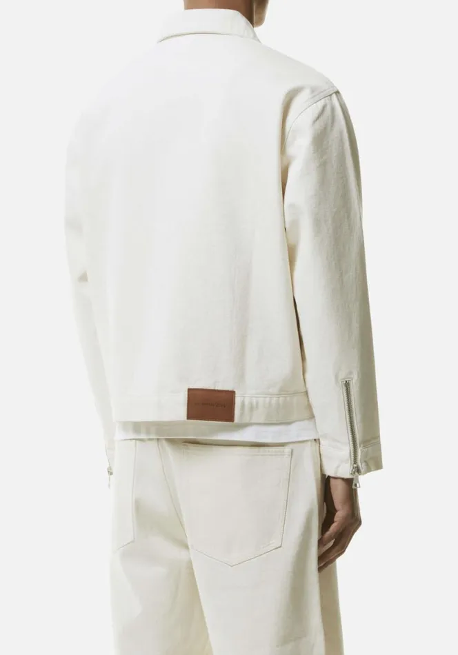 Shop MKI 16OZ DENIM RIDER JACKET Off White MKI MIYUKI ZOKU Outerwear Shop MKI 16OZ DENIM RIDER JACKET Off White MKI MIYUKI ZOKU Outerwear