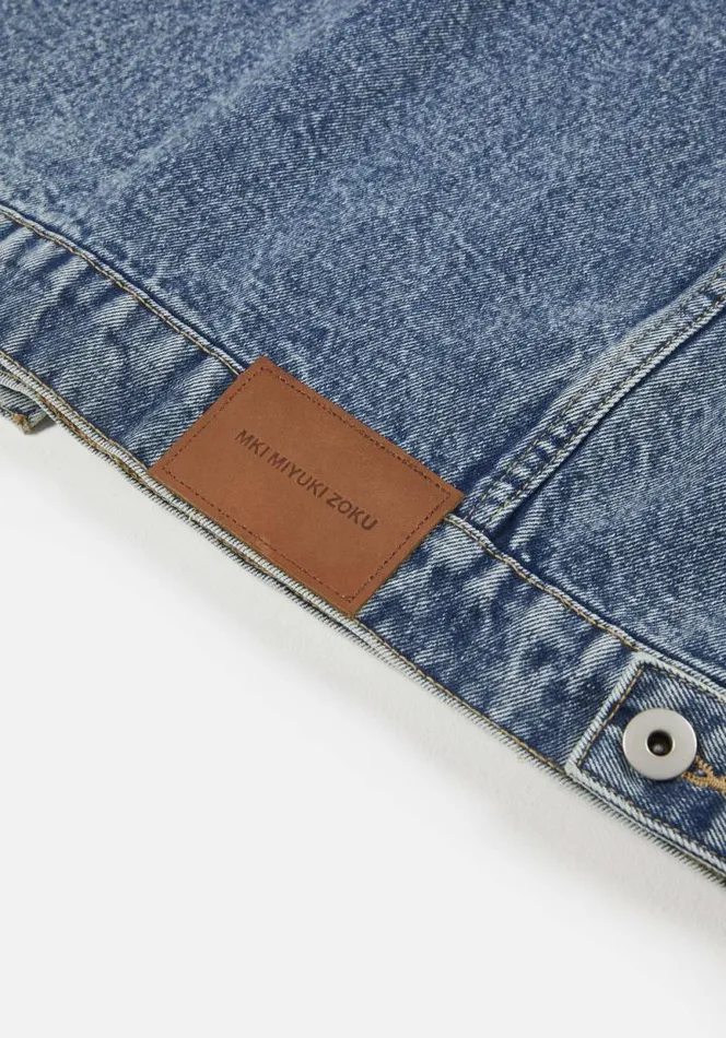 Shop MKI 16OZ DENIM TRUCKER JACKET Bleach Wash MKI MIYUKI ZOKU Outerwear Shop MKI 16OZ DENIM TRUCKER JACKET Bleach Wash MKI MIYUKI ZOKU Outerwear