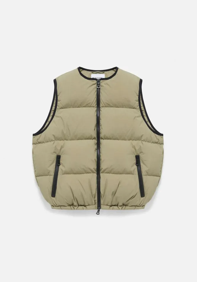 Shop MKI BUBBLE VEST Khaki MKI MIYUKI ZOKU Outerwear