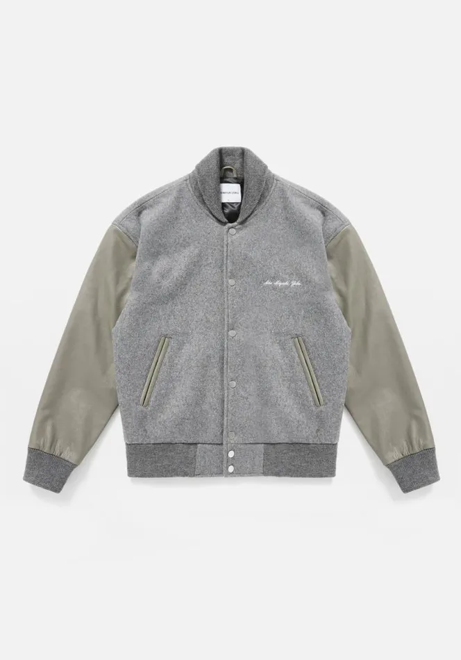 Shop MKI COLLEGE VARSITY JACKET Grey MKI MIYUKI ZOKU Outerwear