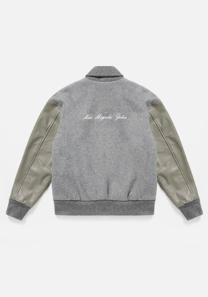 Shop MKI COLLEGE VARSITY JACKET Grey MKI MIYUKI ZOKU Outerwear