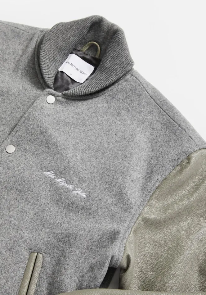Shop MKI COLLEGE VARSITY JACKET Grey MKI MIYUKI ZOKU Outerwear