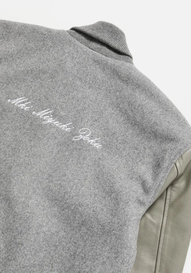 Shop MKI COLLEGE VARSITY JACKET Grey MKI MIYUKI ZOKU Outerwear
