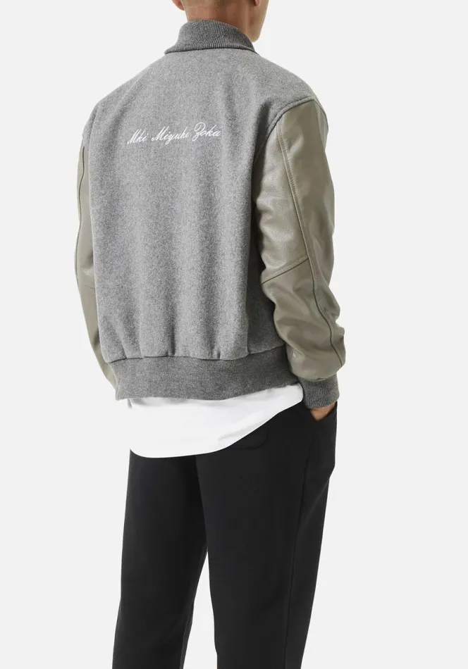 Shop MKI COLLEGE VARSITY JACKET Grey MKI MIYUKI ZOKU Outerwear